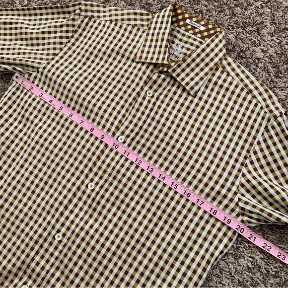 Bugatchi Men’s Shaped fit Checkered Button down shirt Small - Picture 9 of 11